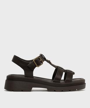 Sandales look spartiates à épaisse semelle crantée femme vue1 - 5 MILES - GEMO