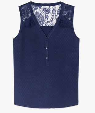 Blouse femme unie sans manches avec dentelle dans le dos vue4 - GEMO(FEMME PAP) - GEMO