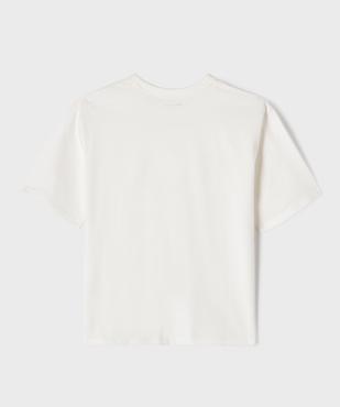 Tee-shirt manches courtes et col rond uni en coton résistant fille vue3 - GEMO 4G FILLE - GEMO