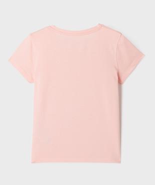 Tee-shirt manches courtes avec motif positif fille vue3 - GEMO (ENFANT) - GEMO