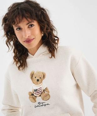 Sweat à capuche avec broderie femme - LuluCastagnette vue2 - LULU CASTAGNETTE GEMO FOR GOOD - GEMO