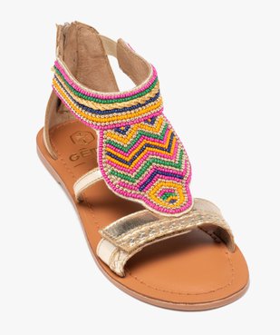 Sandales fille dessus en perles colorées avec talon fermé à zip vue5 - GEMO (ENFANT) - GEMO