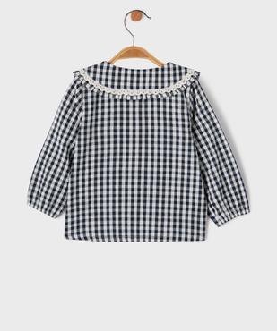 Blouse manches longues en coton vichy et col Claudine bébé fille - LuluCastagnette vue3 - LULUCASTAGNETTE - GEMO