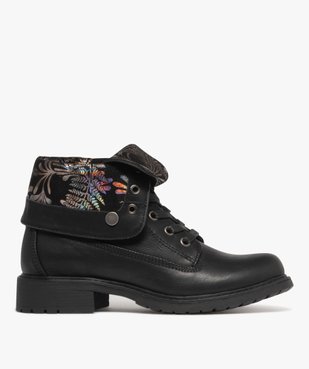 Boots femme biker à col et languette rabattable à motifs pailletés vue2 - VALENTINA BALDA - GEMO