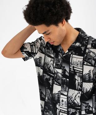 Chemise manches courtes fluide et imprimée à col cubain homme vue2 - GEMO 4G HOMME - GEMO