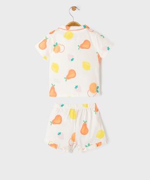 Pyjashort 2 pièces en coton à motifs fruits bébé fille vue4 - GEMO 4G BEBE - GEMO