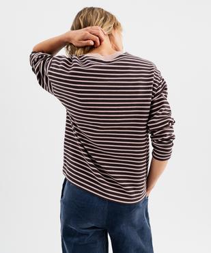 Tee-shirt rayé col rond femme vue3 - GEMO(FEMME PAP) - GEMO