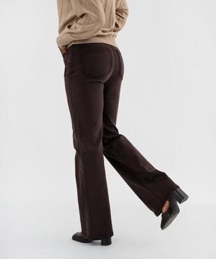 Pantalon flare taille haute en coton extensible femme vue1 - GEMO(FEMME PAP) - GEMO