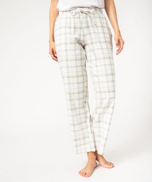 Pantalon de pyjama à carreaux en coton/viscose femme vue1 - GEMO(HOMWR FEM) - GEMO