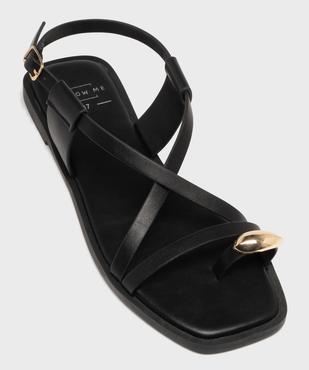 Sandales plates multibrides avec bijou de pied femme vue5 - FOLLOW ME - GEMO