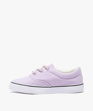 Tennis en toile avec lacets multicolores fille vue3 - GEMO 4G FILLE - GEMO
