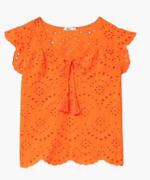 Blouse femme à manches courtes en broderie anglaise vue4 - GEMO(FEMME PAP) - GEMO