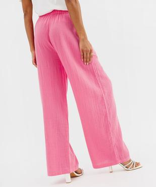 Pantalon large en gaze de coton femme vue3 - GEMO(FEMME PAP) - GEMO