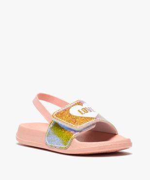 Mules de piscine fille à bride élastique et bandeau scratch vue2 - GEMO (ENFANT) - GEMO