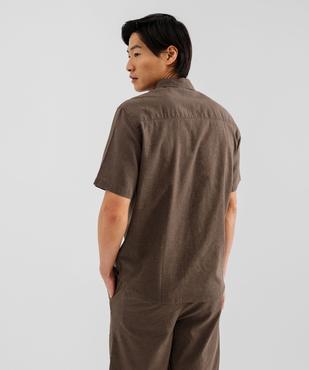 Chemise à manches courtes en lin et coton coupe regular homme vue2 - GEMO 4G HOMME - GEMO