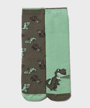 Chaussettes antidérapantes à motifs dinosaures garçon (lot de 2) vue1 - GEMO 4G GARCON - GEMO