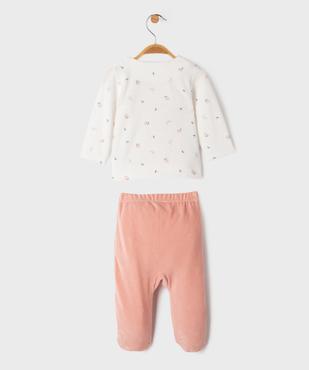 Pyjama en velours 2 pièces avec haut brassière bébé fille - LuluCastagnette vue4 - LULU CASTAGNETTE GEMO FOR GOOD - GEMO