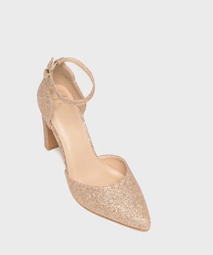 Escarpins pailletés à talon haut et bride cheville femme - Valentina Baldano vue5 - VALENTINA BALDA - GEMO