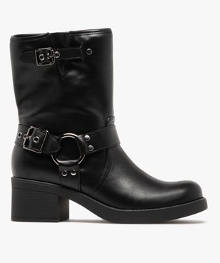 Boots femme à talon et bout carrés avec col large et souple  vue2 - 5 MILES - GEMO