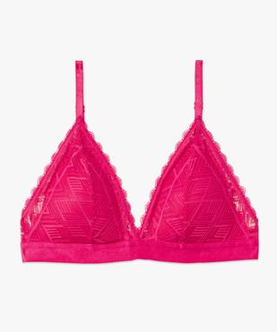 Soutien-gorge triangle en dentelle avec mousses amovibles vue4 - GEMO(HOMWR FEM) - GEMO