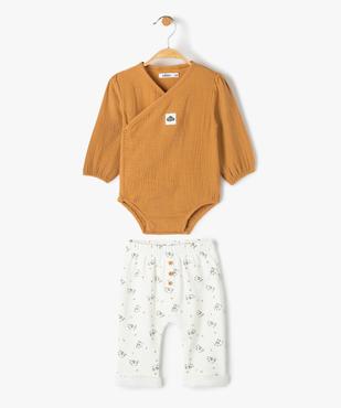 Ensemble bébé garçon 2 pièces : body + pantalon imprimé vue1 - GEMO(BB COUCHE) - GEMO