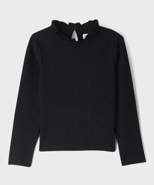 Tee-shirt manches longues avec col rond froncé fille vue1 - GEMO 4G FILLE - GEMO