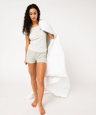 Pyjashort en coton bicolore femme vue1 - GEMO 4G FEMME - GEMO