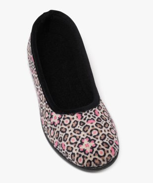 Chaussons femme pantoufles confort en velours léopard vue5 - G'FLEX GEMO FOR GOOD - GEMO
