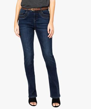 Jean femme coupe Bootcut avec ceinture tressée vue1 - GEMO(FEMME PAP) - GEMO