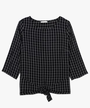 Blouse femme à carreaux manches 3/4 et nœud devant vue4 - GEMO(FEMME PAP) - GEMO