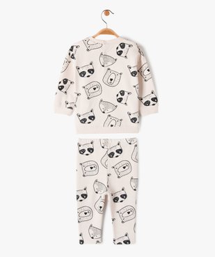 Ensemble 2 pièces en molleton doux imprimé sweat + pantalon bébé garçon vue3 - GEMO(BEBE DEBT) - GEMO