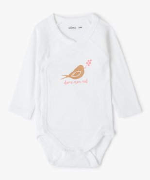 Body bébé à manches longues en coton biologique (lot de 5) vue2 - GEMO 4G BEBE - GEMO