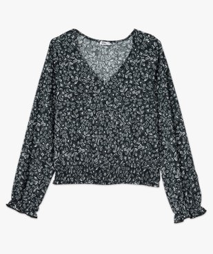 Blouse manches longues en maille extensible texturée imprimée femme vue4 - GEMO(FEMME PAP) - GEMO