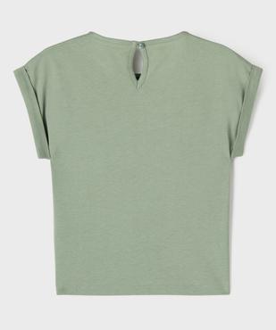 Tee-shirt manches courtes avec détails brodés fille vue3 - GEMO 4G FILLE - GEMO