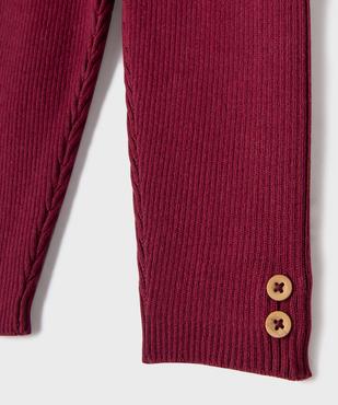 Legging en maille côtelée extensible à boutons décoratifs bébé fille vue2 - GEMO(BEBE DEBT) - GEMO