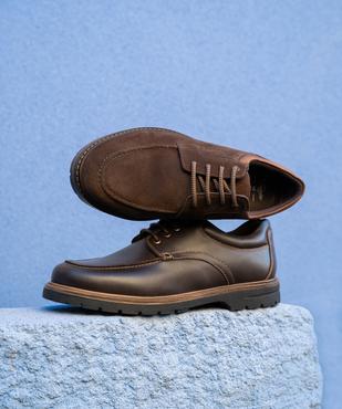 Derbies dessus cuir avec col en textile homme - Tanéo vue7 - TANEO GEMO FOR GOOD - GEMO