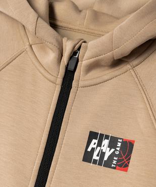Sweat zippé à capuche en maille stretch garçon vue4 - GEMO (ENFANT) - GEMO