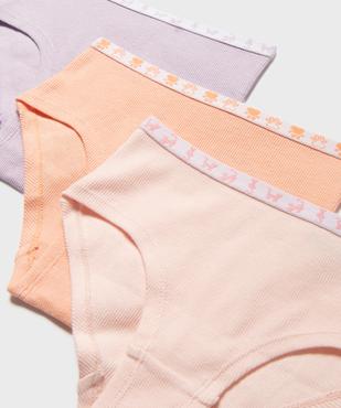 Shorties en coton stretch avec ceinture à motifs fille (lot de 3) vue2 - GEMO 4G FILLE - GEMO