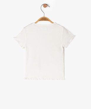 Tee-shirt à manches courtes en maille côtelée bébé fille vue6 - GEMO(BEBE DEBT) - GEMO