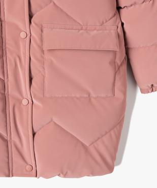 Manteau fille matelassé à capuche avec doublure peluche vue2 - GEMO 4G FILLE - GEMO