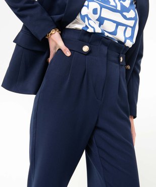 Pantacourt femme taille haute coupe ample vue2 - GEMO(FEMME PAP) - GEMO