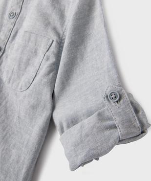 Chemise manches longues à col mao en lin et coton bébé garçon vue2 - GEMO 4G BEBE - GEMO