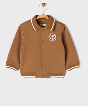 Sweat façon teddy en molleton à fermeture pressionnée bébé garçon vue1 - GEMO 4G BEBE - GEMO