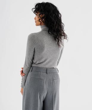 Pull col roulé en maille fine femme vue3 - GEMO 4G FEMME - GEMO