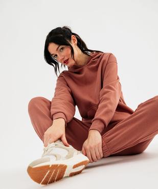 Sweat à capuche en molleton uni femme vue1 - GEMO 4G FEMME - GEMO