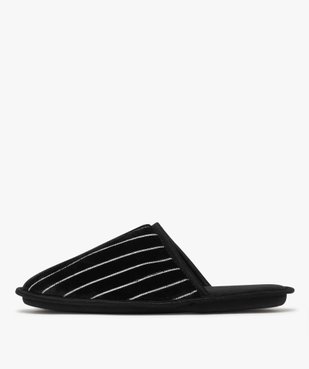 Chaussons homme mules d'intérieur en velours rayé vue3 - GEMO(HOMWR HOM) - GEMO