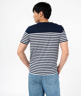 Tee-shirt homme rayé à manches courtes vue2 - GEMO (HOMME) - GEMO