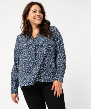 Chemise manches longues en tissu froissé et imprimé femme grande taille vue1 - GEMO (G TAILLE) - GEMO