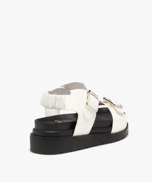 Sandales femme à semelle plateforme crantée et brides unies vue4 - GEMO (CASUAL) - GEMO