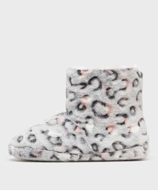 Chaussons boots en velours fourrés à pompons femme  vue3 - GEMO 4G FEMME - GEMO